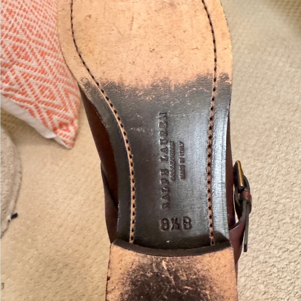 Ralph Lauren Collection Purple Label Zuri Brown Leather Riding Boots - Picture 7 of 10